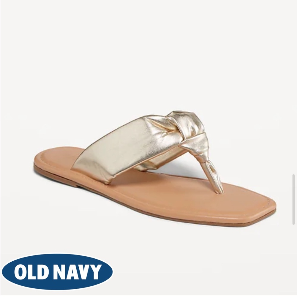 Gold square toe Sandals